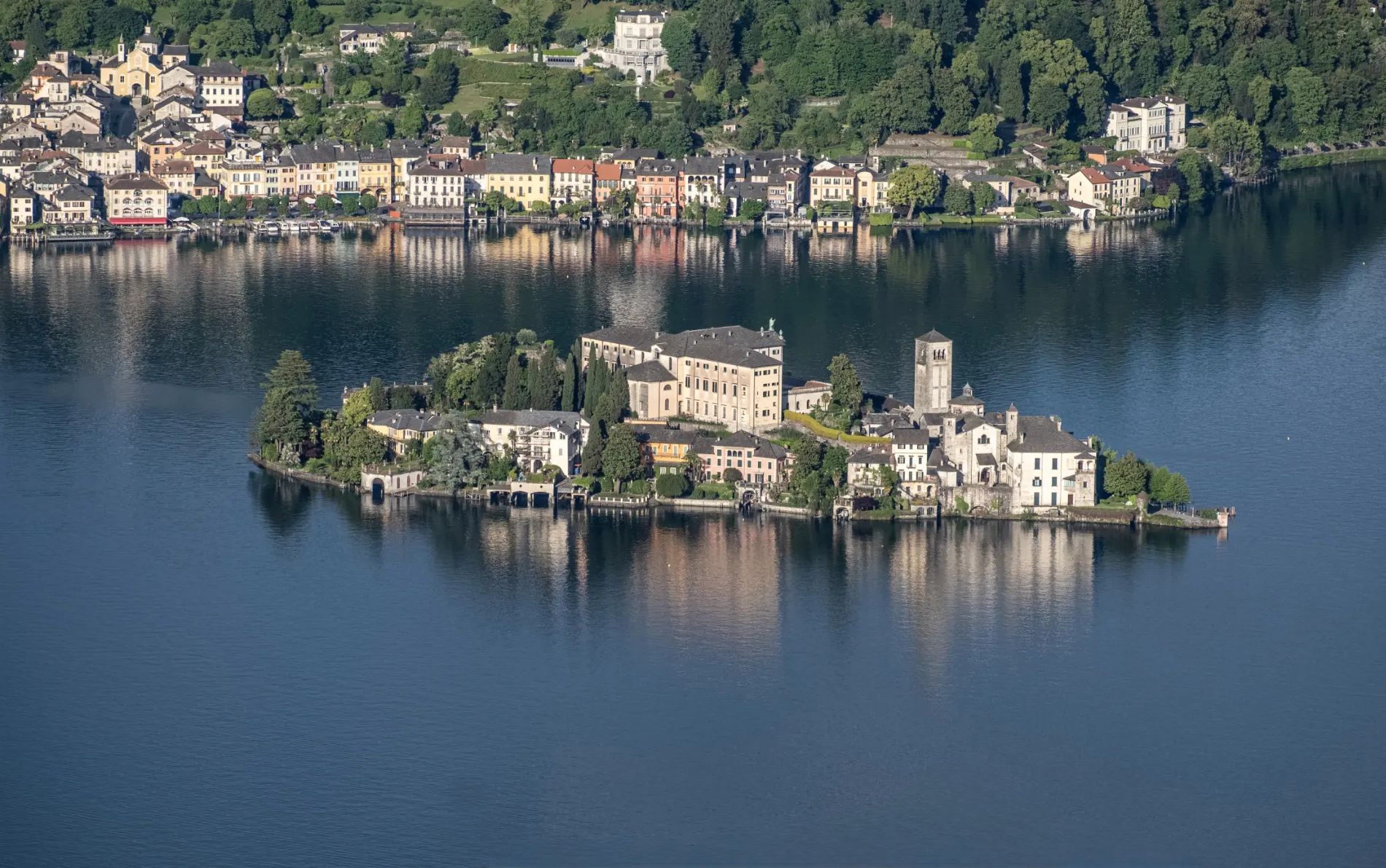 Isola di San Giulio vista dall'Hotel Panoramico sul Lago d'Orta